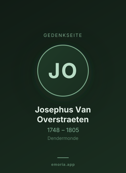 Gedenkportrait von Josephus Van Overstraeten