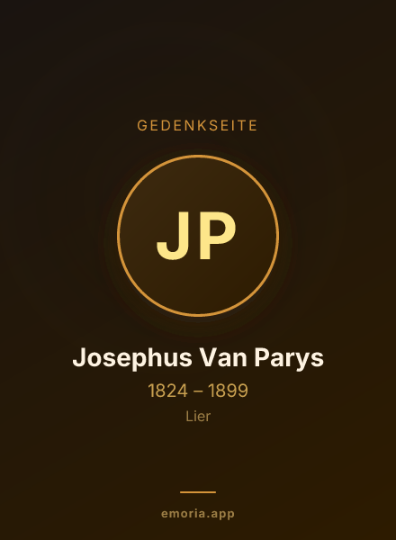 Gedenkportrait von Josephus Van Parys