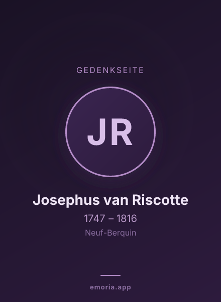 Gedenkportrait von Josephus van Riscotte