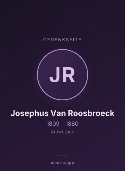 Gedenkportrait von Josephus Van Roosbroeck
