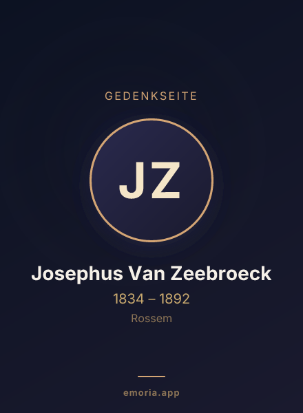 Gedenkportrait von Josephus Van Zeebroeck