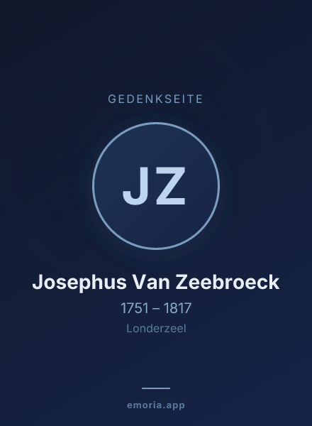 Gedenkportrait von Josephus Van Zeebroeck