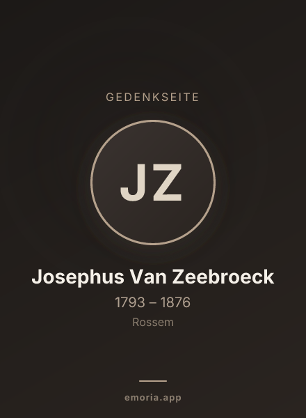 Gedenkportrait von Josephus Van Zeebroeck