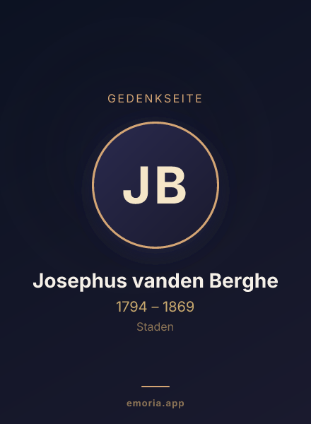 Gedenkportrait von Josephus vanden Berghe