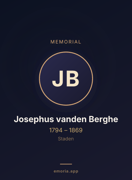Memorial portrait of Josephus vanden Berghe