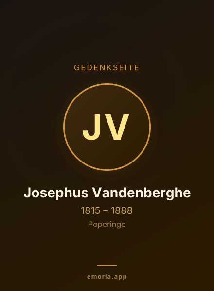 Gedenkportrait von Josephus Vandenberghe