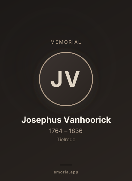 Memorial portrait of Josephus Vanhoorick