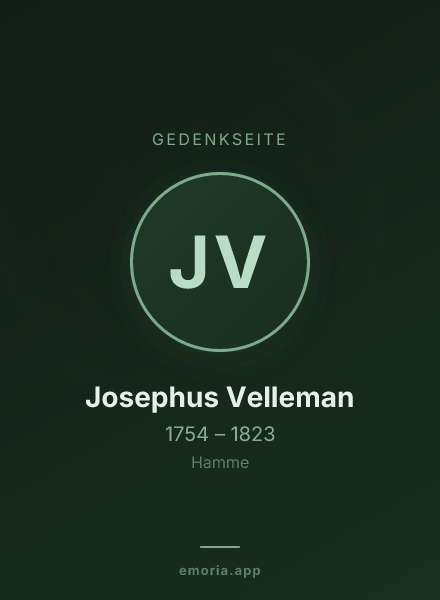 Gedenkportrait von Josephus Velleman