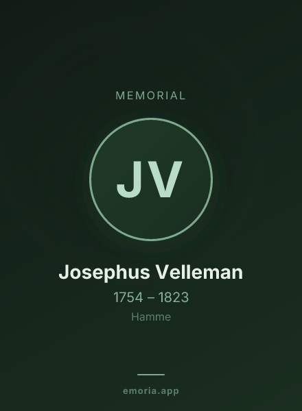 Memorial portrait of Josephus Velleman