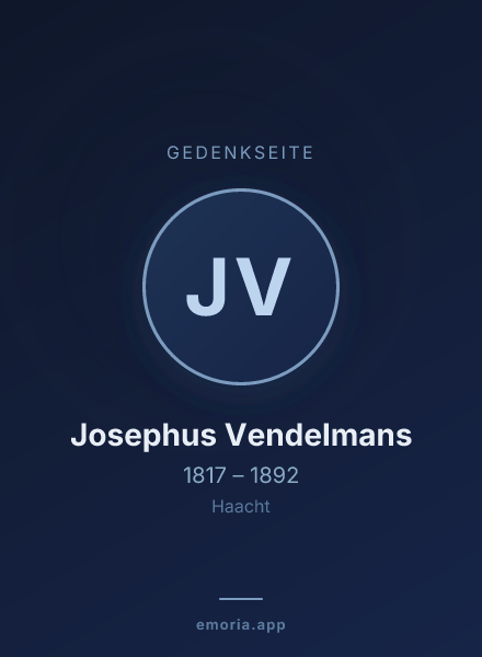 Gedenkportrait von Josephus Vendelmans