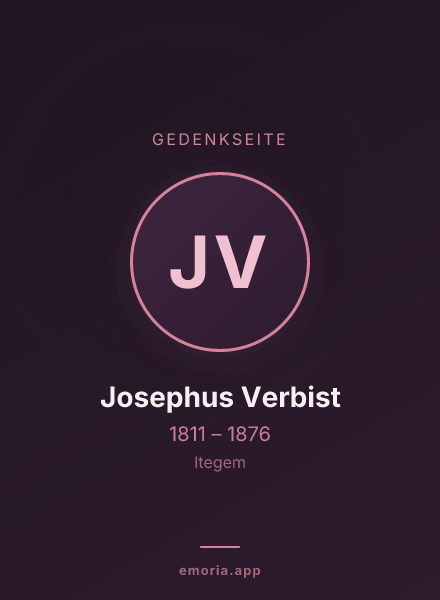Gedenkportrait von Josephus Verbist