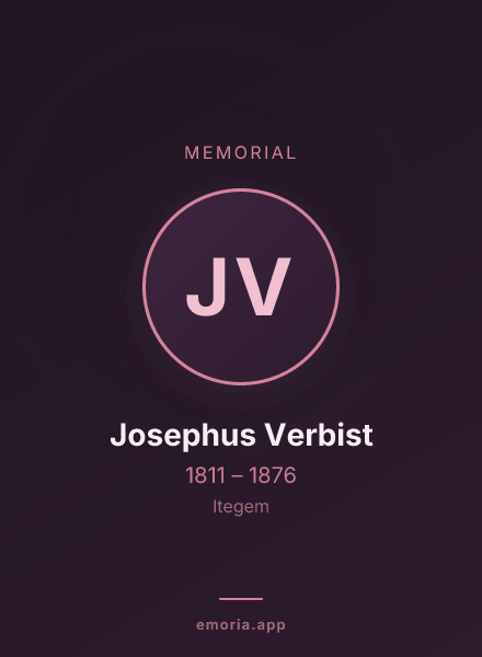 Memorial portrait of Josephus Verbist