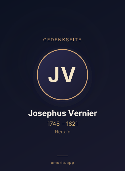 Gedenkportrait von Josephus Vernier