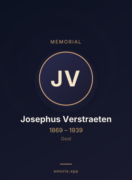 Memorial portrait of Josephus Verstraeten