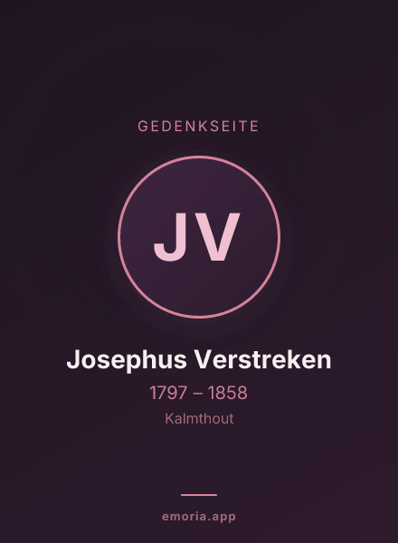 Gedenkportrait von Josephus Verstreken