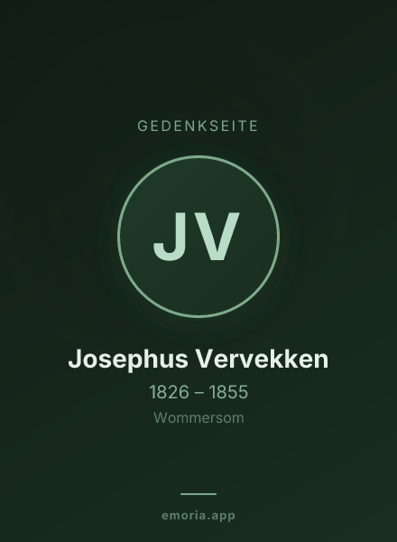 Gedenkportrait von Josephus Vervekken