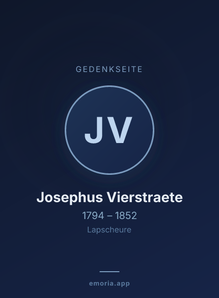 Gedenkportrait von Josephus Vierstraete