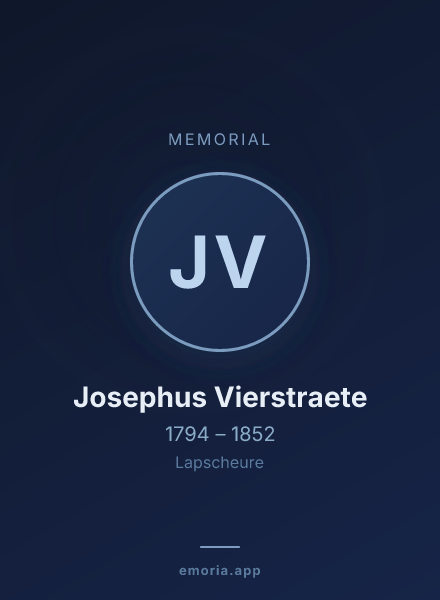 Memorial portrait of Josephus Vierstraete