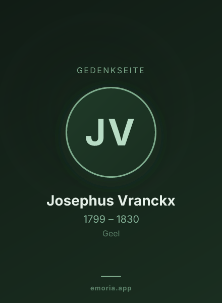 Gedenkportrait von Josephus Vranckx