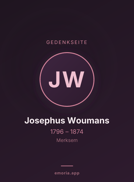 Gedenkportrait von Josephus Woumans