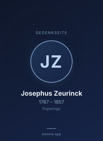 Gedenkportrait von Josephus Zeurinck