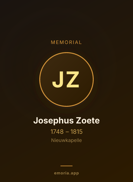 Memorial portrait of Josephus Zoete