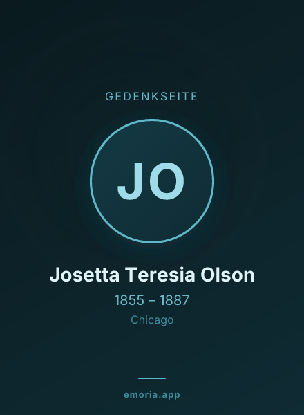 Gedenkportrait von Josetta Teresia Olson