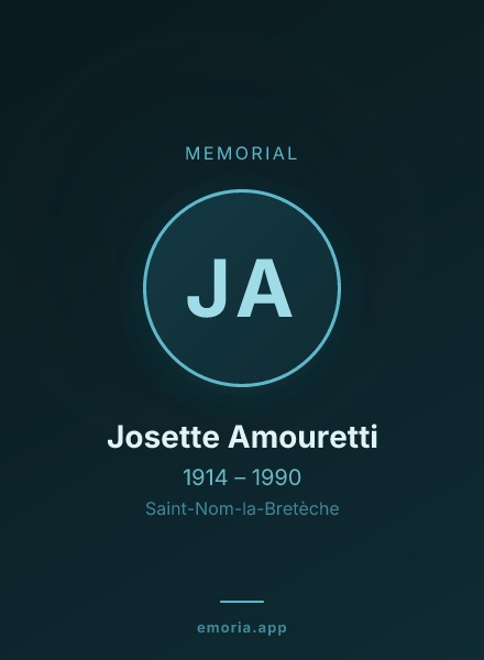 Memorial portrait of Josette Amouretti