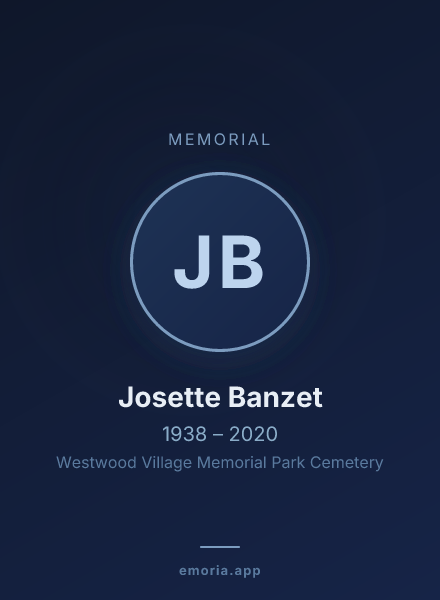 Memorial portrait of Josette Banzet