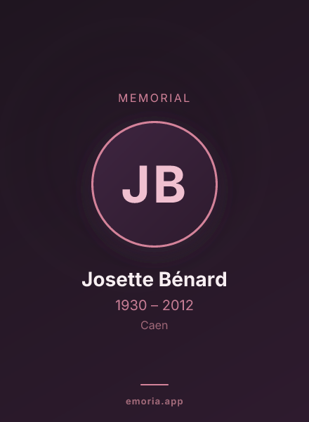 Memorial portrait of Josette Bénard
