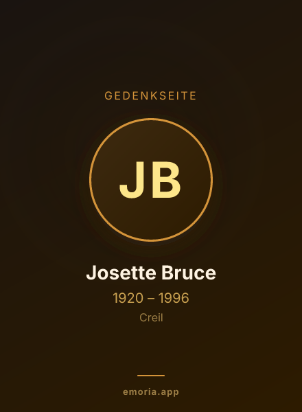 Gedenkportrait von Josette Bruce