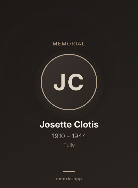 Memorial portrait of Josette Clotis