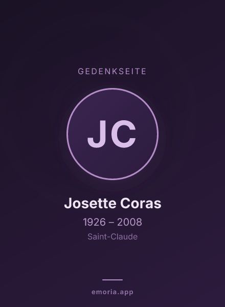Gedenkportrait von Josette Coras