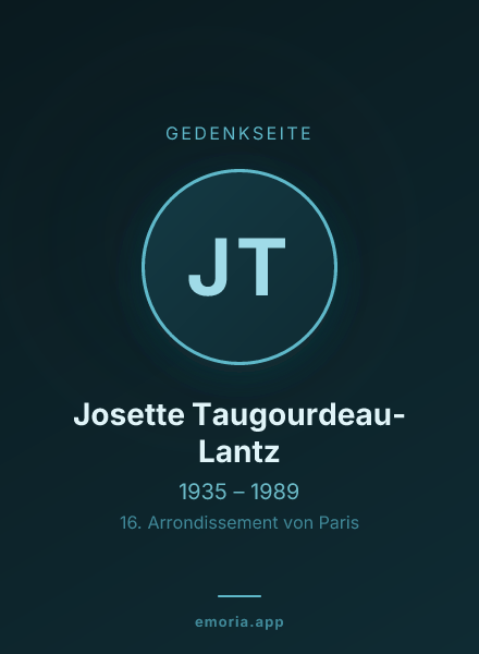 Gedenkportrait von Josette Taugourdeau-Lantz