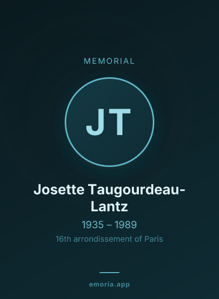 Memorial portrait of Josette Taugourdeau-Lantz