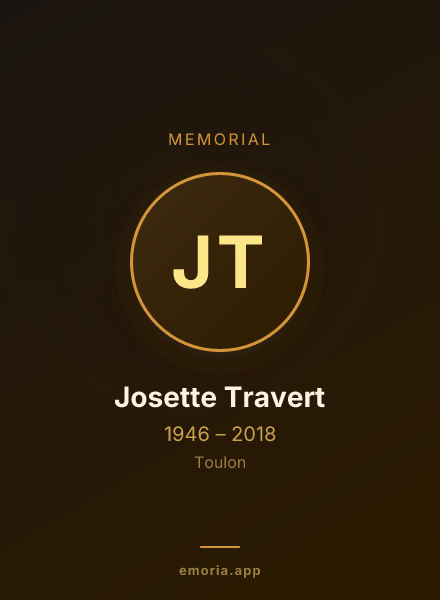 Memorial portrait of Josette Travert