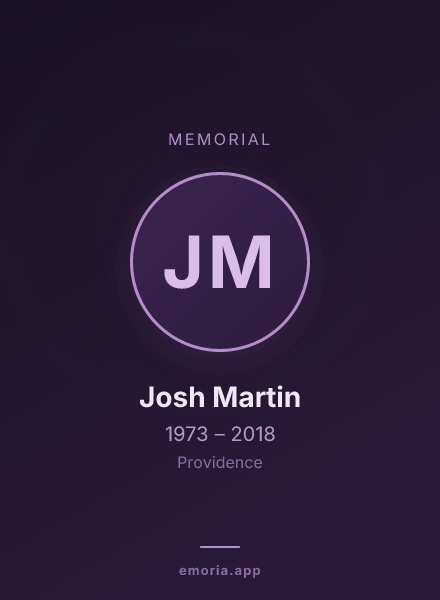 Memorial portrait of Josh Martin