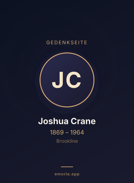 Gedenkportrait von Joshua Crane