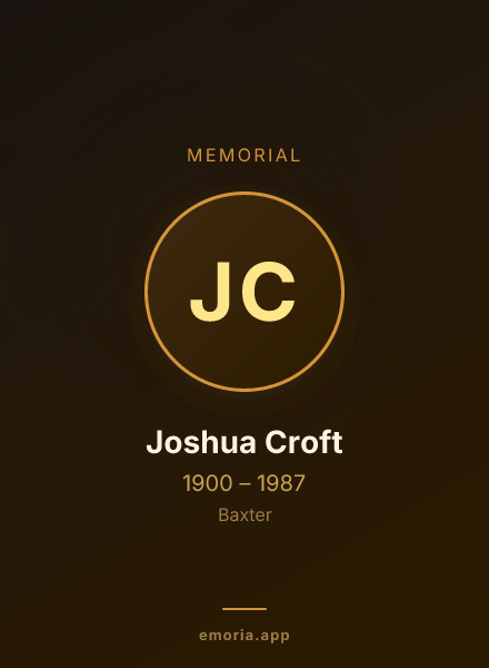Memorial portrait of Joshua Croft