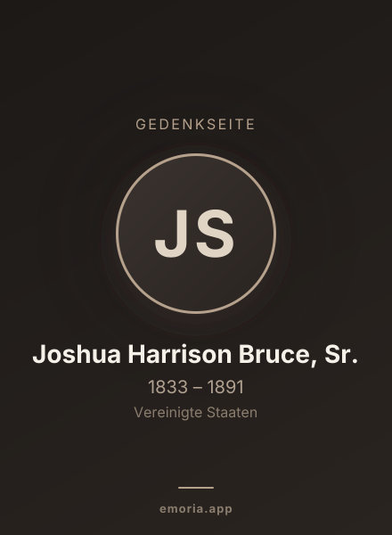 Gedenkportrait von Joshua Harrison Bruce, Sr.