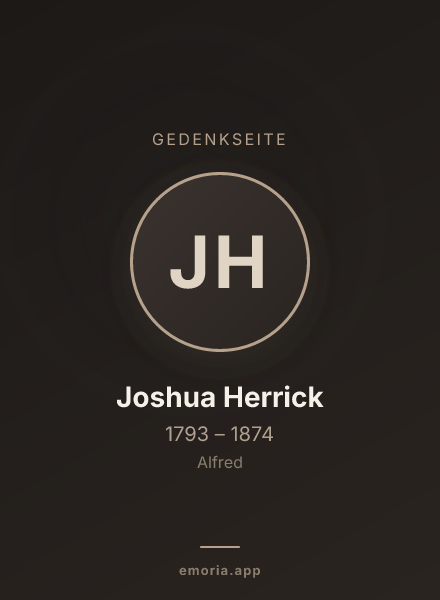 Gedenkportrait von Joshua Herrick