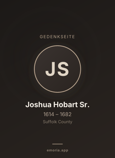 Gedenkportrait von Joshua Hobart Sr.