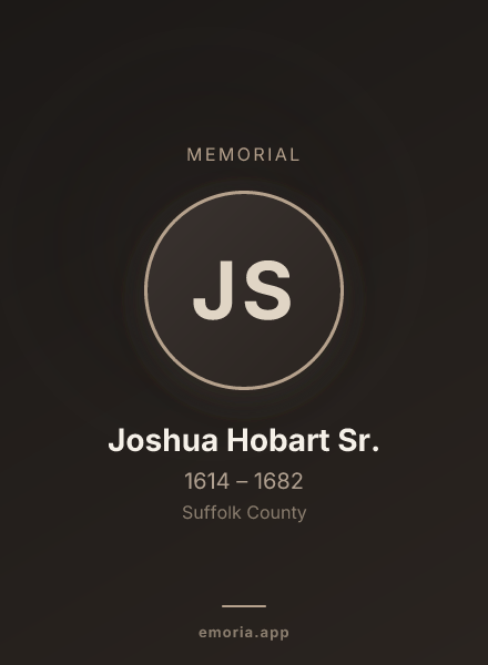 Memorial portrait of Joshua Hobart Sr.
