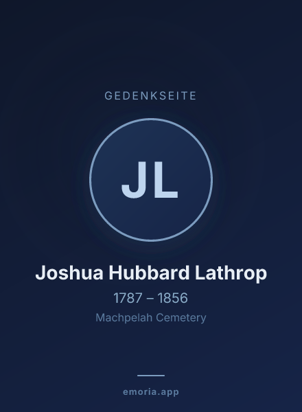 Gedenkportrait von Joshua Hubbard Lathrop