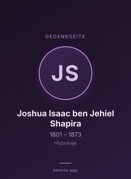 Gedenkportrait von Joshua Isaac ben Jehiel Shapira