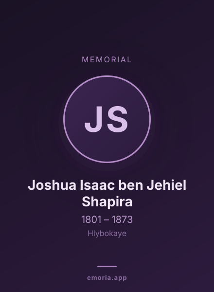 Memorial portrait of Joshua Isaac ben Jehiel Shapira