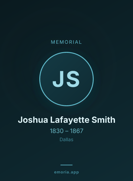 Memorial portrait of Joshua Lafayette Smith
