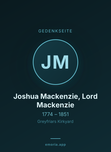 Gedenkportrait von Joshua Mackenzie, Lord Mackenzie