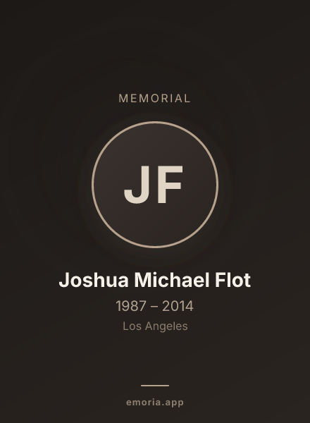 Memorial portrait of Joshua Michael Flot