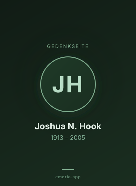 Gedenkportrait von Joshua N. Hook